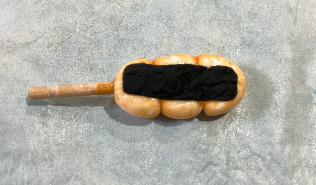 アルミホイルで模様を付けた海苔