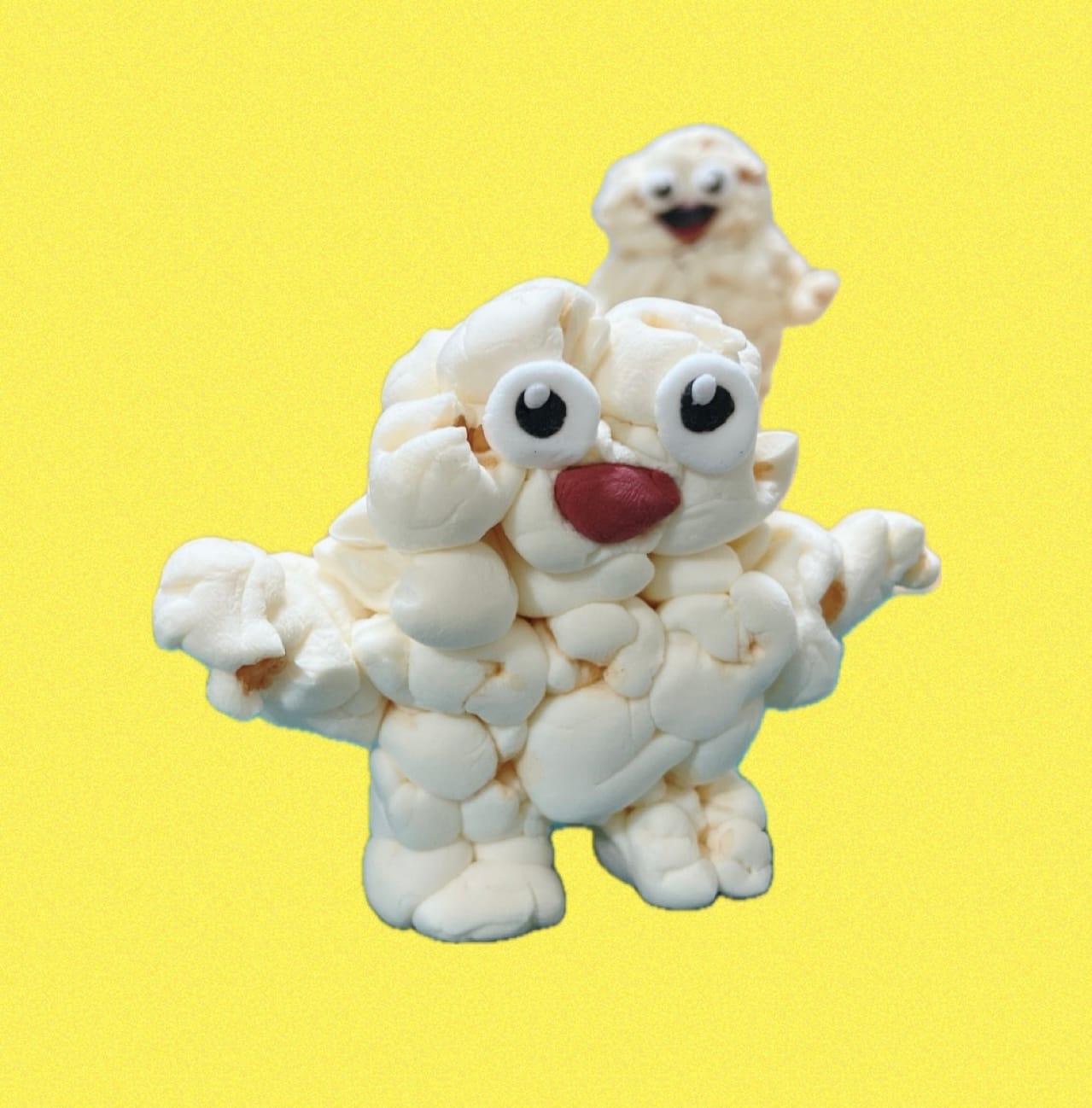 軽量粘土で作ったポップコーンの工作作品｜小学生向け自由研究